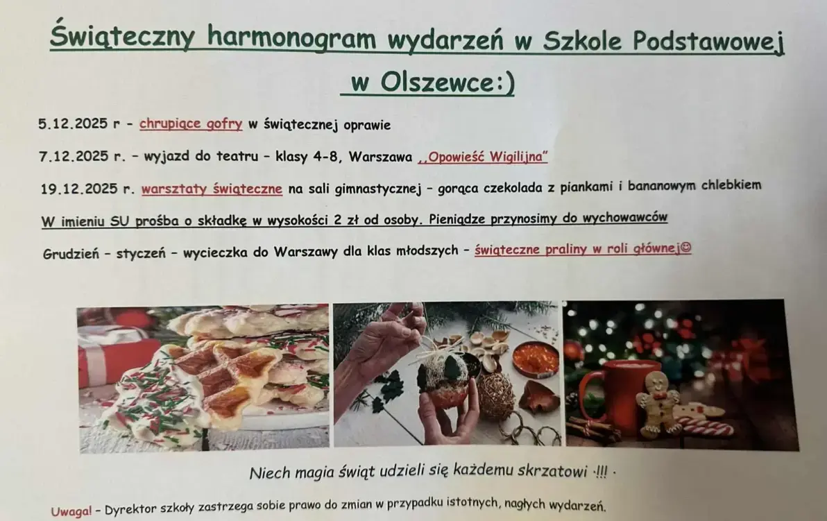 Zdjęcie do ŚWIĄTECZNY ROZKŁAD WYDARZEŃ 